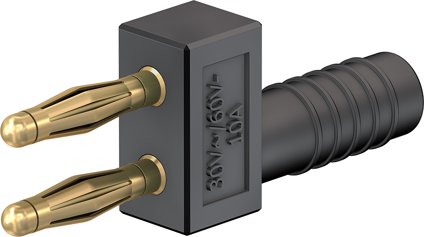 2 mm aansluitstekker en brug zwart - KS2-5,08L/1A/A zwart