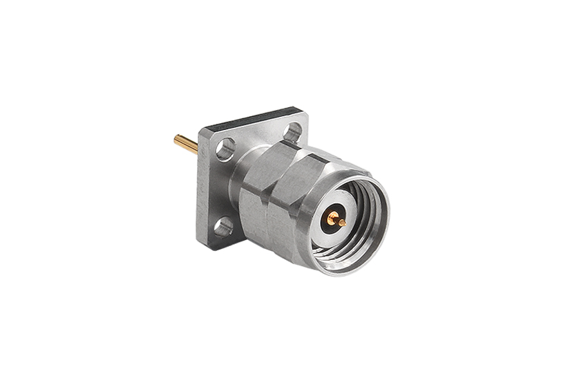 2.4mm Plug Straight 4 Hole Flange RF Connector