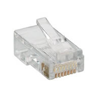 Modulaire stekker, 8p8c (RJ45), met vergrendelingsgrendel, piercingtechnologie voor ronde massieve kabel 50 micron