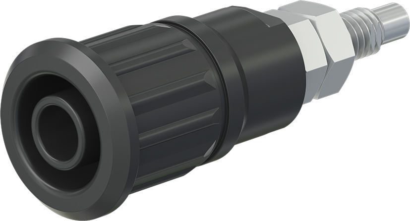 4 mm veiligheidssocket zwart - SEB4-G/N-X zwart