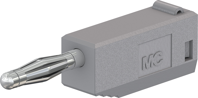 2 mm stekker compleet grijs - SLS205-X grijs