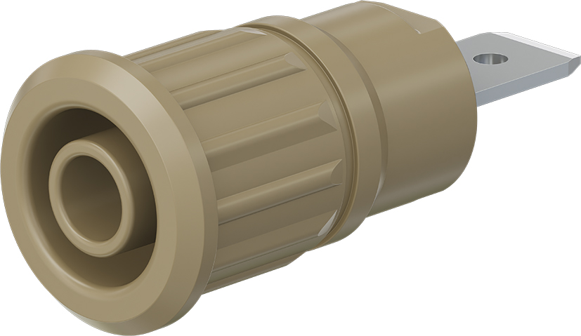 4 mm veiligheidscontact bruin - SEB4-F6,3N bruin