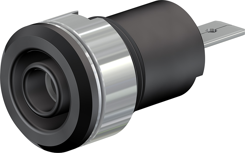 4 mm veiligheidssokkel zwart - SLB4-F/A zwart