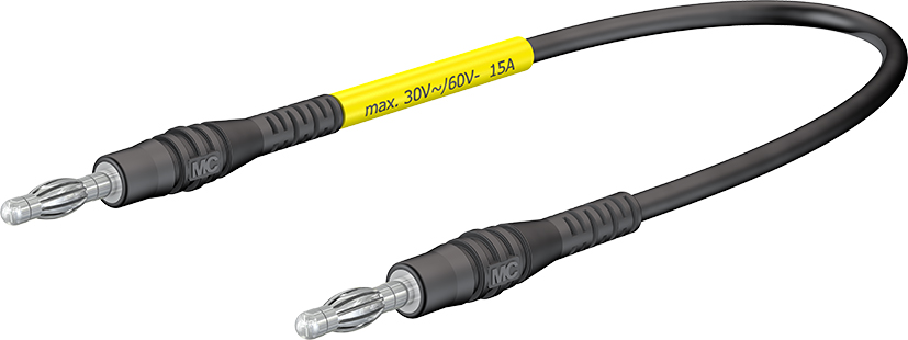 4 mm connecting lead 100 cm black - FAL black