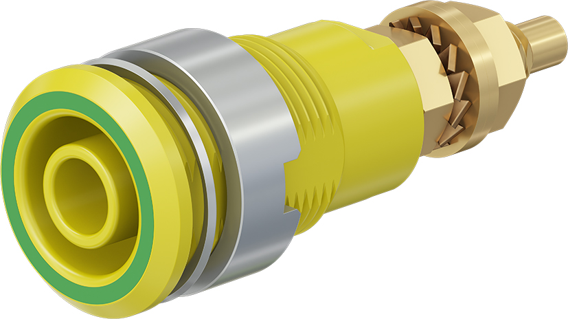 4 mm veiligheidssocket groen/geel - SLB4-G groen/geel