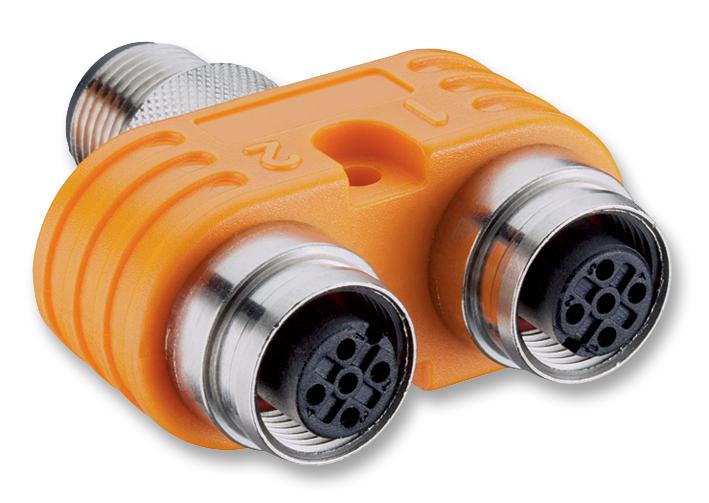 T-connector incl. montagegat, M12 M/F/F