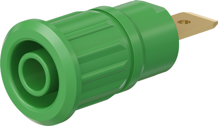 4 mm veiligheidscontact groen - SEB4-F/6,3 groen