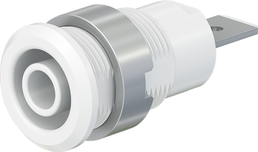 4 mm veiligheidstopcontact wit - SLB4-F6,3/N-X wit