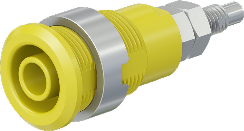 4 mm veiligheidssokkel geel - SLB4-G/N-X geel
