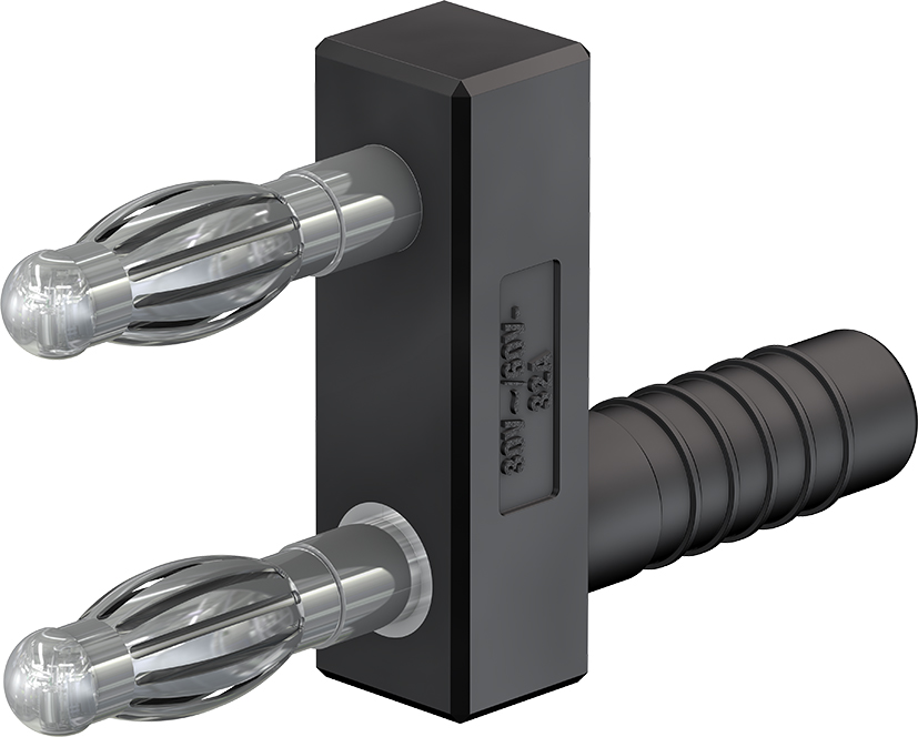 4 mm verbindingsstekker zwart - KS4-14LA/N zwart