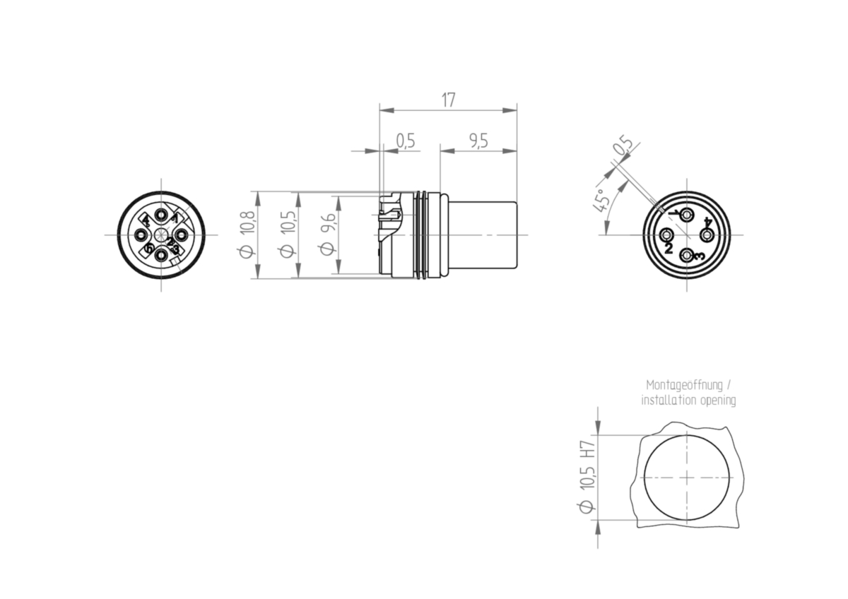 Fast Ethernet Cat5e datareceptakelconnector