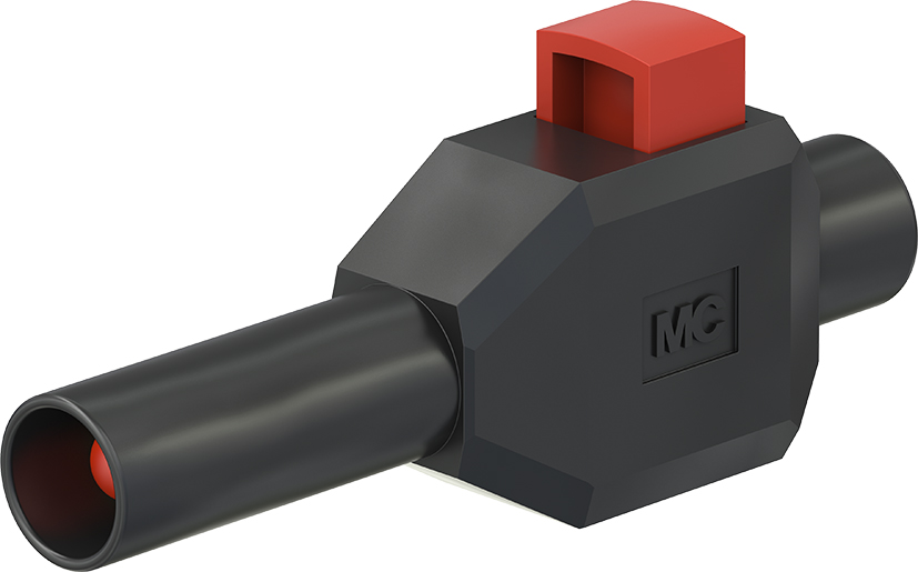 4 mm veiligheid clip-on stekker zwart - SKLS4 zwart