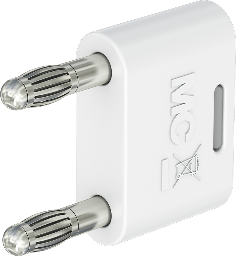4mm geïsoleerde aansluitstekker wit - KS-4N-19 wit