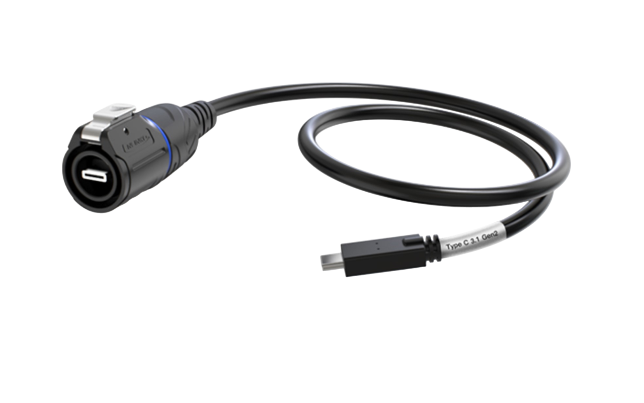LP16 USB-C Plug Snelle vergrendeling IP67/68 met 1M kabel