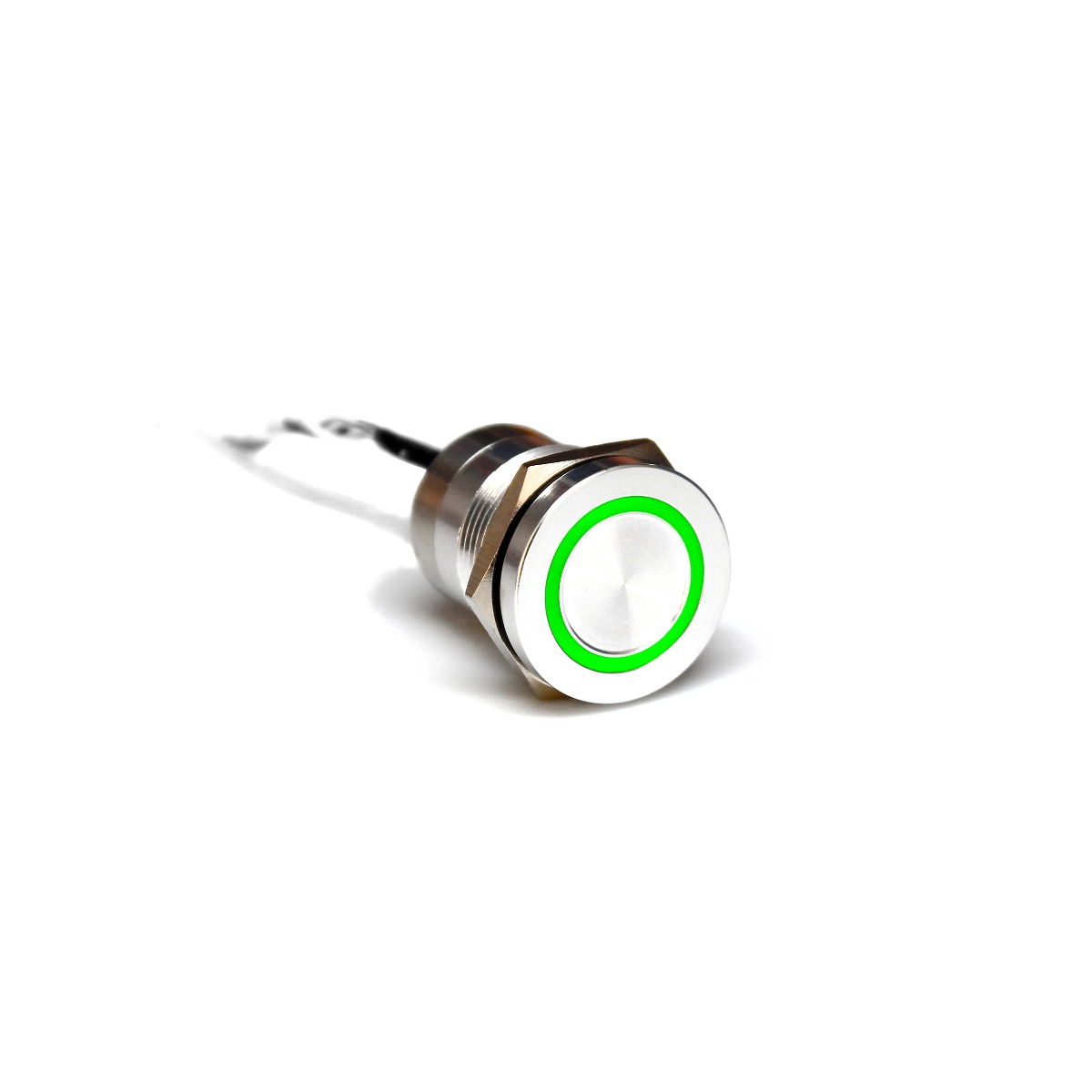 Capacitive switch, 19 mm, Normally Open ,Stainless Steel ,Natural ,Green LED ,12 VDC