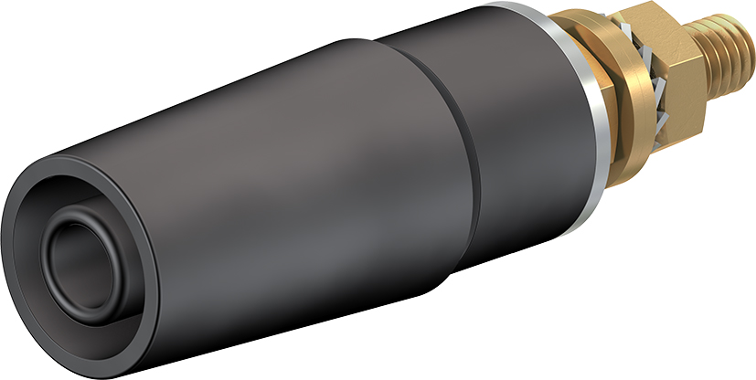 4 mm veiligheidscontact zwart - SAB4-G zwart