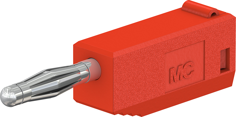 2 mm stekker compleet rood - SLS205-X rood