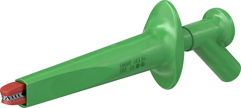 4 mm testclip met stalen kaken groen - AB200 groen