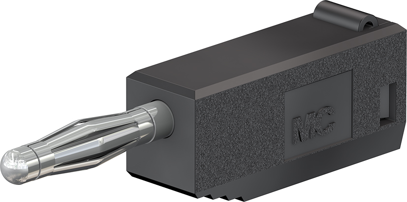2 mm stekker compleet zwart - SLS205-X zwart