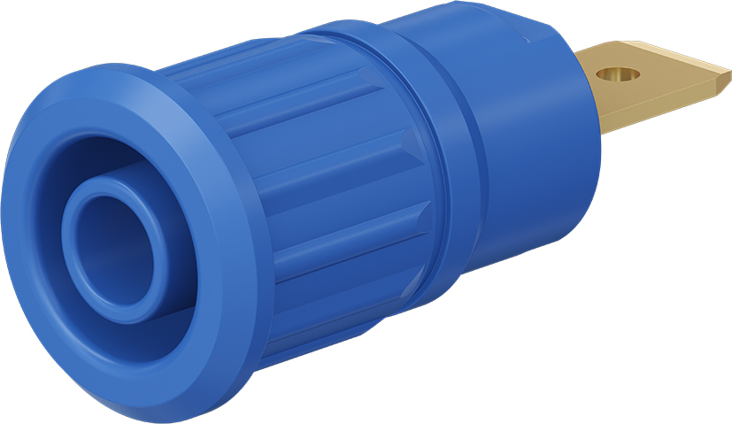 4 mm veiligheidssokkel blauw - SEB4-F/6,3 blauw