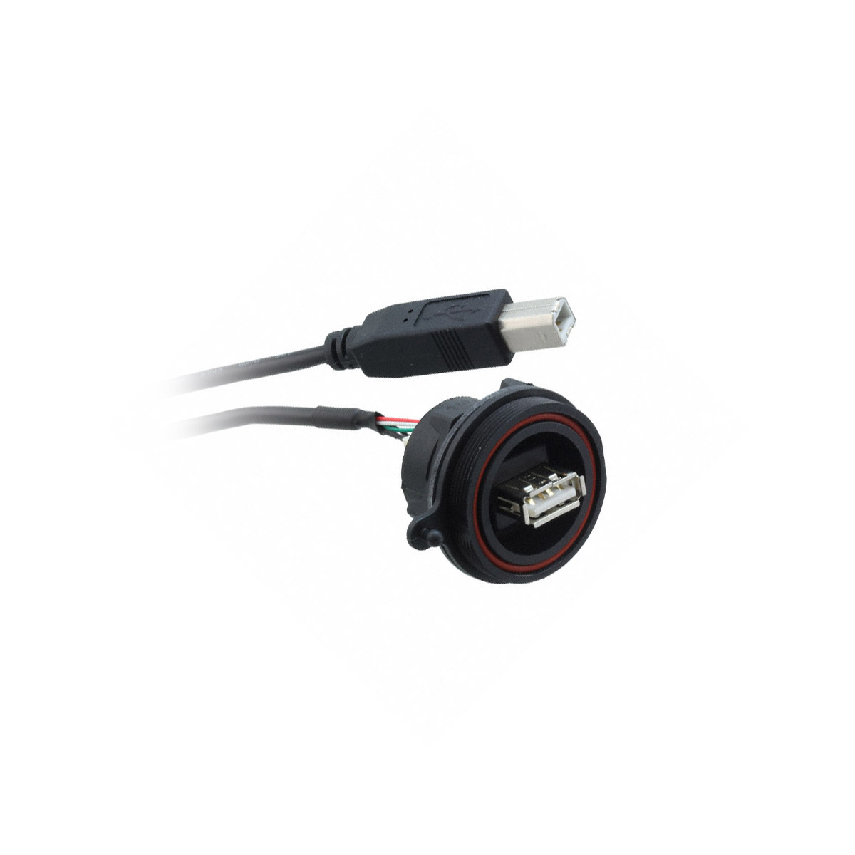 USB-verlengkabel voor montage op voorpaneel PX0844 Series.