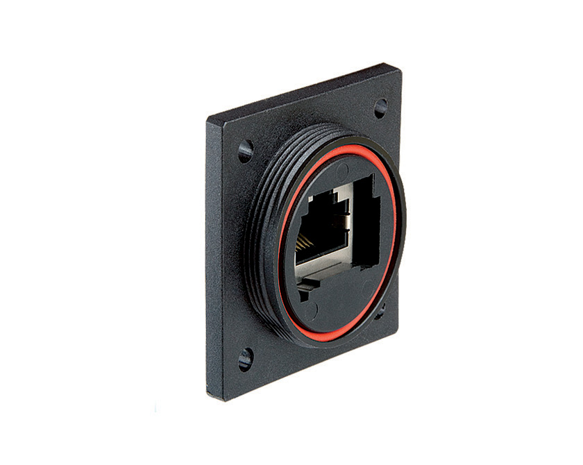 PANEL MTG WATERPROOF ETHERNET CONN.
