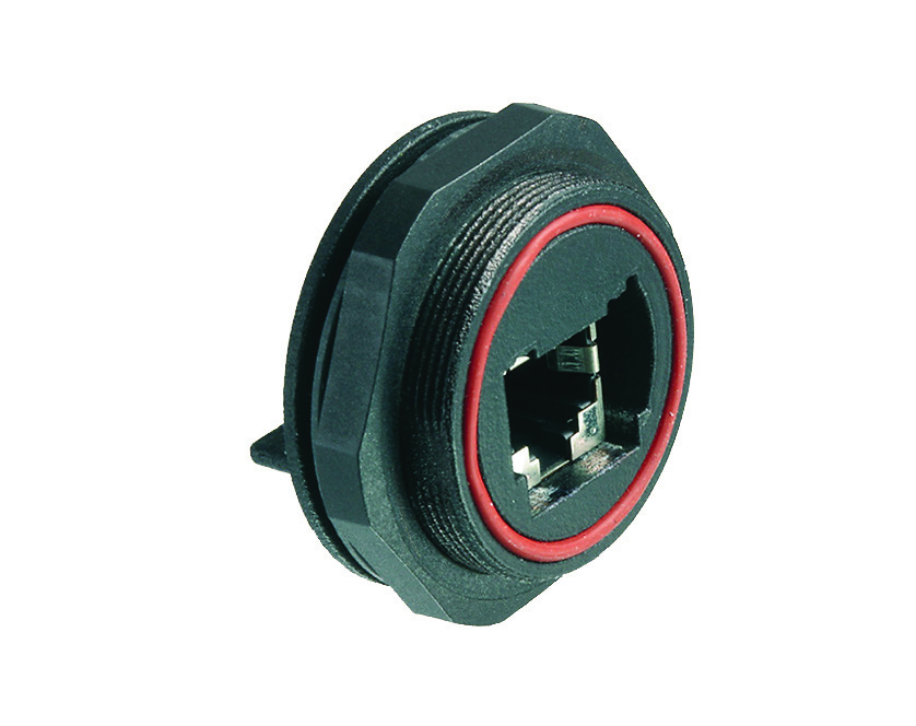 PX0839 Series CAT5e Afgeschermde stopcontact met rechte PCB-pinnen.