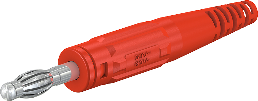 4 mm in-line stekker rood - L-409 rood