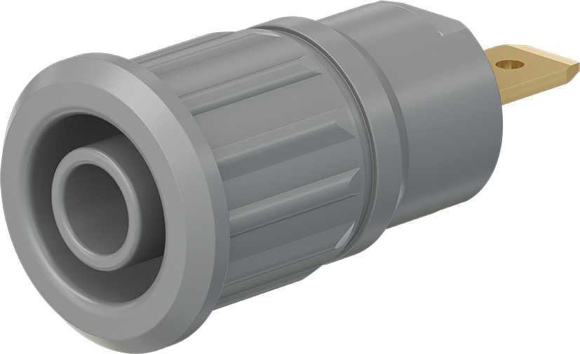 4 mm veiligheidscontactdoos grijs - SEB4-F grijs