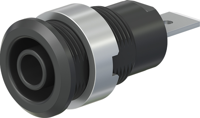 4 mm veiligheidstekker zwart - SLB4-F6,3/N-X zwart