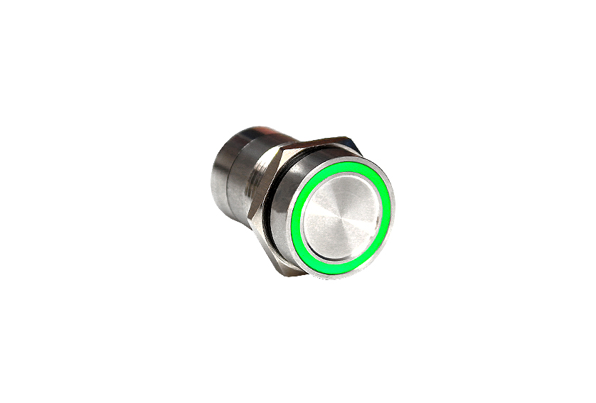 Capacitive switch, 16 mm, Normally Open ,Stainless Steel ,Natural ,Green LED ,12 VDC