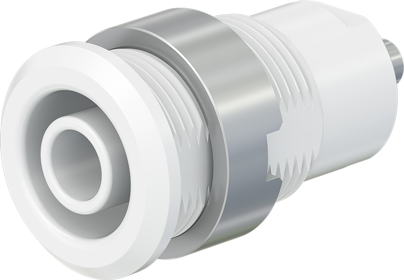 4 mm veiligheidscontactdoos wit - SLB4-E wit