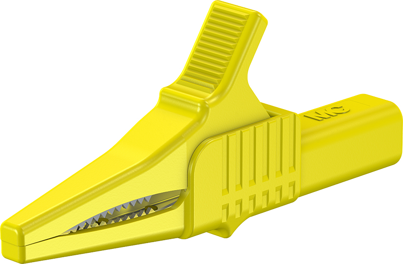 4 mm veiligheids testclip geel - XKK-1001 geel