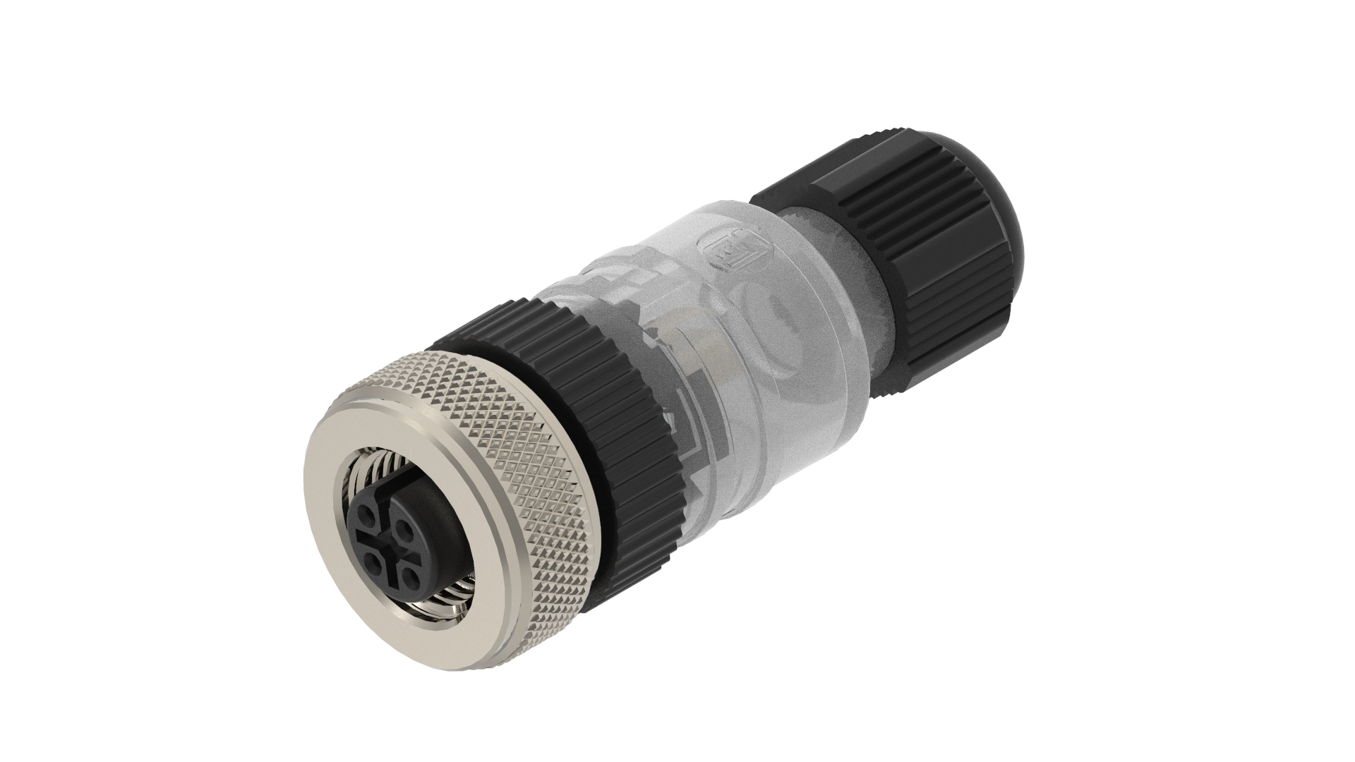 M12 veld-aansluitbare connector.