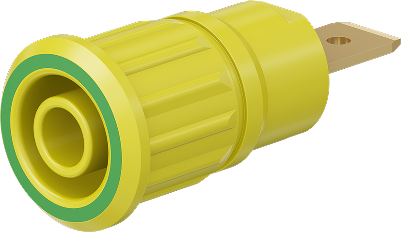 4 mm veiligheidscontactdoos groen/geel - SEB4-F/6,3 groen/geel