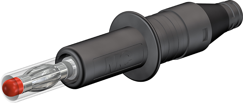 4 mm in-line plug zwart - X-GL-438 zwart