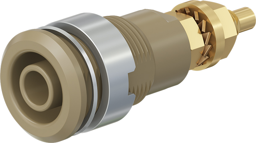 4 mm veiligheidscontact bruin - SLB4-G bruin