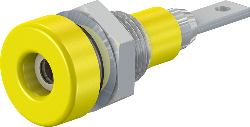 2 mm socket geel - LB-IF2R geel - zeskantmoer