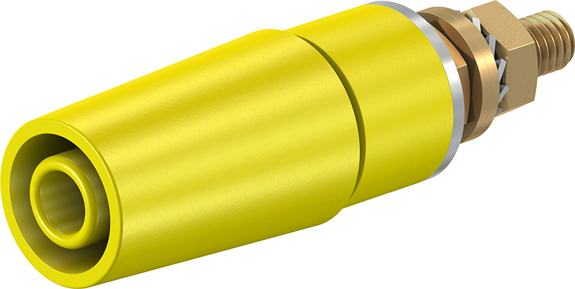 4 mm veiligheidscontactdoos geel - SAB4-G geel