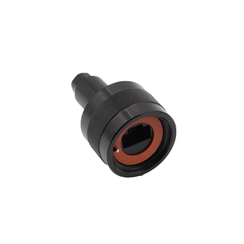 Black Anodised Aluminium Plug Connector - Cable Entry: 6.88-8.38mm