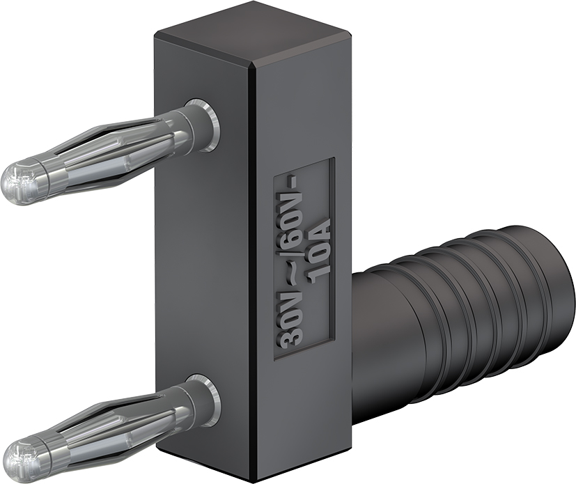 2 mm verbindingsstekker en brug zwart - KS2-12L/1SA/N zwart