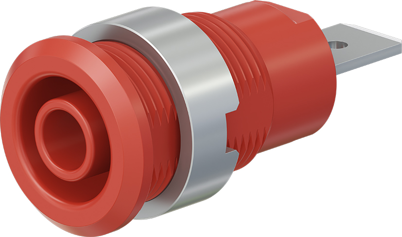 4 mm veiligheidssokkel rood - SLB4-F6,3/N-X rood