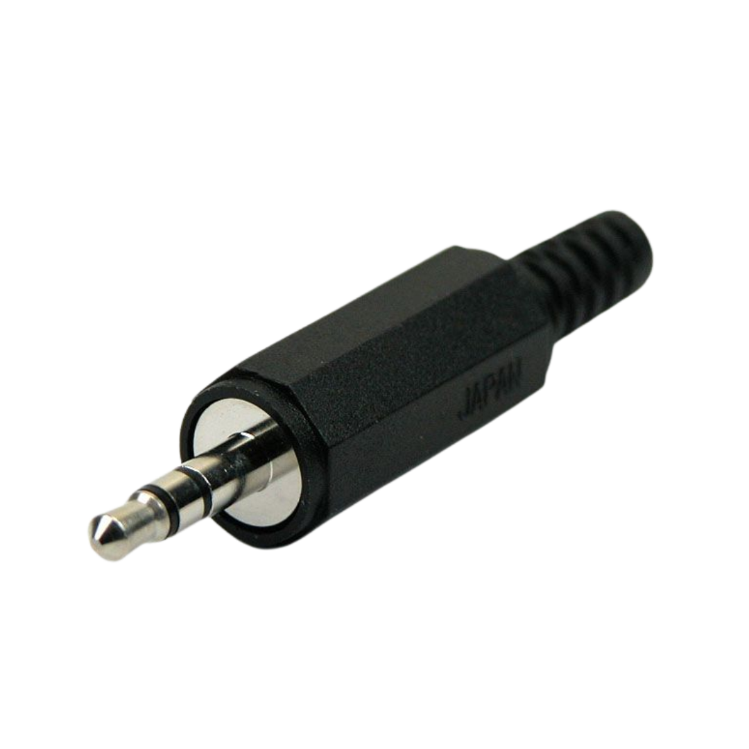 Jackplug conform JIS C 6560 JC35P3, 3,5 mm, 3-polig/stereo, rechte uitvoering, met knikbeveiliging en soldeeraansluiting