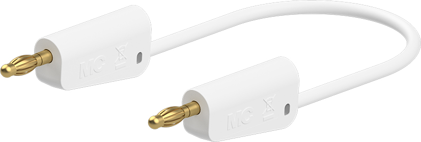 4 mm testkabel 100 cm wit - LK-4A-F10 wit