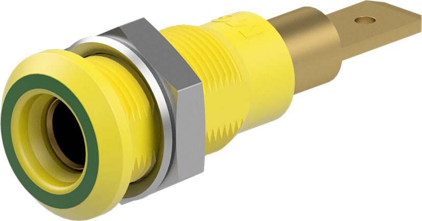 4mm fitting geel-groen - LB4H-IF/A geel-groen