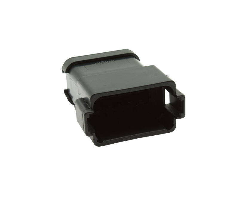 12 Contacts Female Standard Rectangular Black Connector - PEC