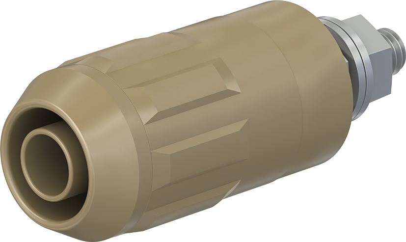 4 mm universele contactdoos bruin - XUB-G bruin