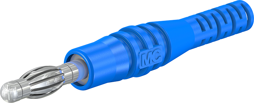 4 mm in-line stekker blauw - L-400 blauw