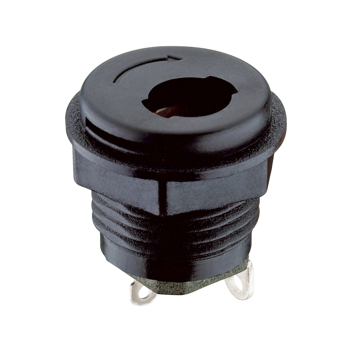 Voedingsconnector, vrouwelijk, recht, paneelbevestiging, verbreekcontact, soldeer ogen, Ø 5,5 x 2,5