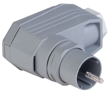 NR-ronde connector, DIN 43651, schroefdraad M26 x 1,5, veldmontage, Mannelijk, haaks, 6+PE-pinnen